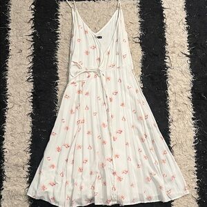 Abercrombie & Fitch White and Pink Backless Dress